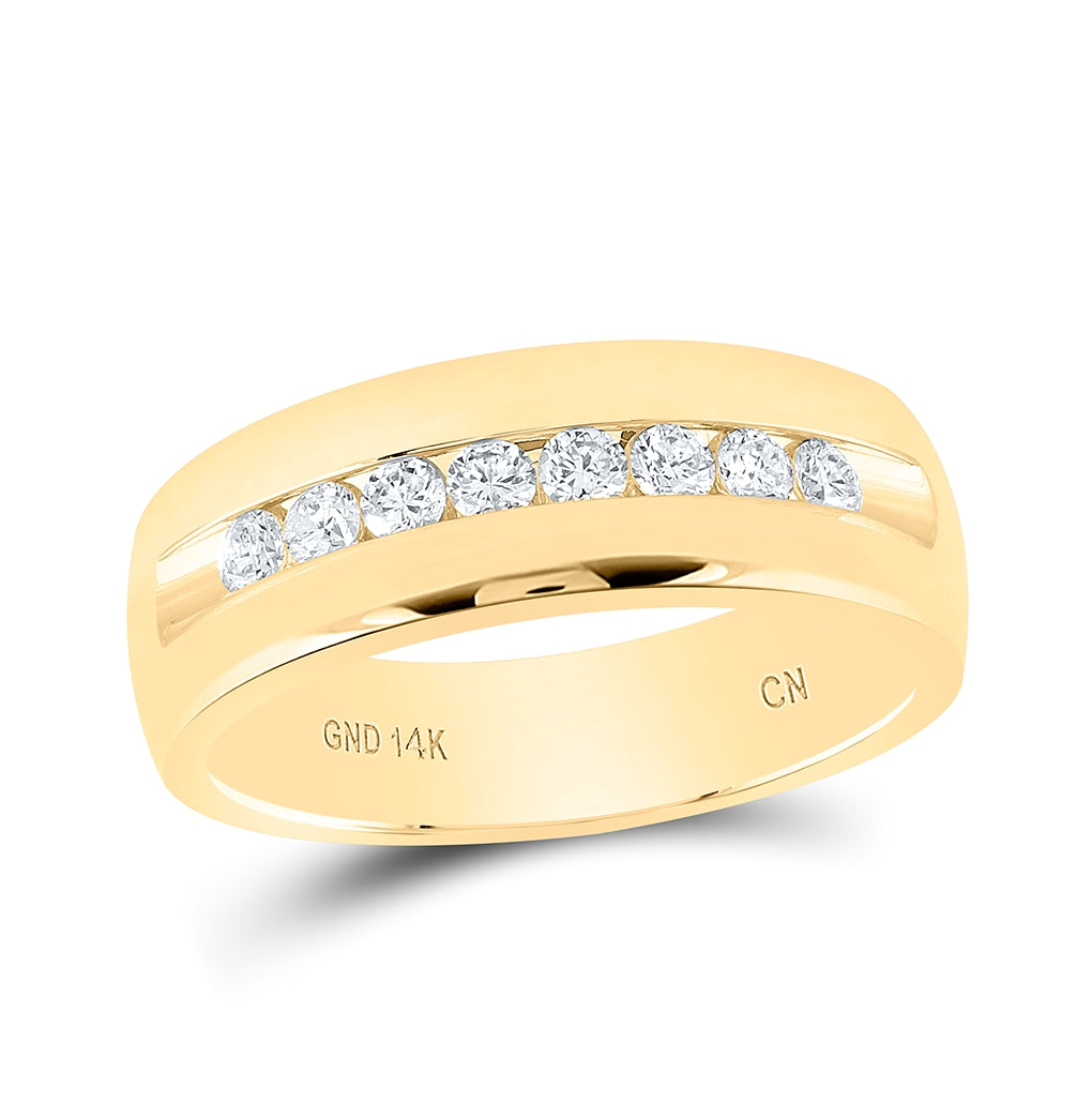 14kt Yellow Gold 1/2ctw Diamond Cn Accuset Mens Band