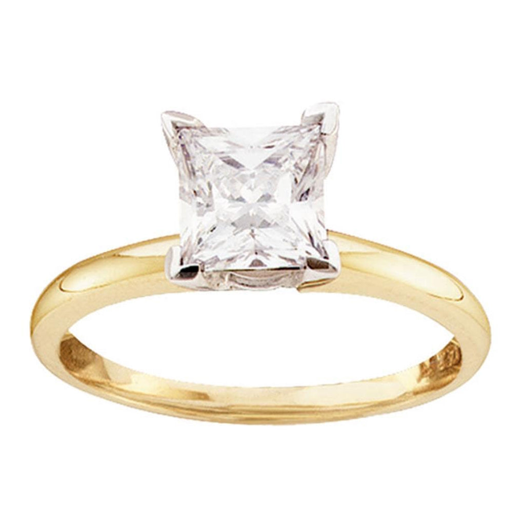 14kt Yellow Or White Gold Womens Princess Diamond Solitaire Bridal Wedding Engagement Ring 1/4 Cttw
