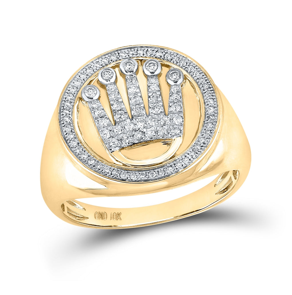 10kt Yellow Gold 3/8ct Diamond Mens Ring
