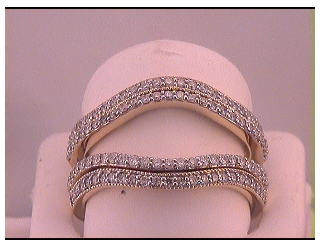 14kt Yellow Gold Womens Round Diamond Wrap Ring Guard Enhancer Wedding Band 3/4 Cttw