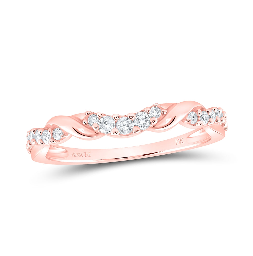 10kt Rose Gold 1/5ct Diamond Womens Band
