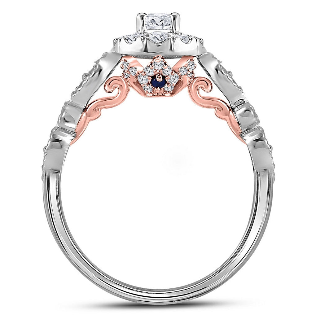 14K Two-tone Gold Round Diamond Solitaire Bridal Wedding Engagement Ring 3/4ctw, Womens Size: 5-10