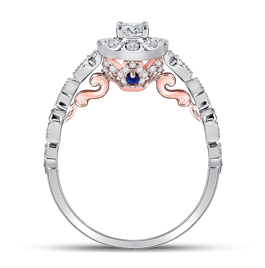 14K Two-tone Gold Round Diamond Solitaire Bridal Wedding Engagement Ring 3/4ctw, Women's Size: 5-10