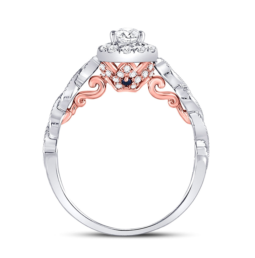 14K Two-tone Gold Pear Diamond Solitaire Bridal Wedding Engagement Ring 3/4 Cttw, Womens Size: 5-10