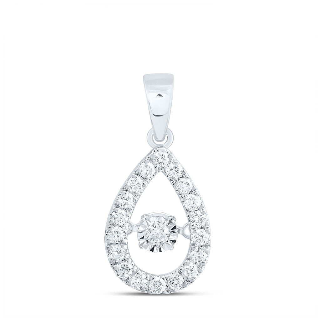10kt White Gold 1/3ctw Diamond Cn Twinkle Fashion Pear Pendant