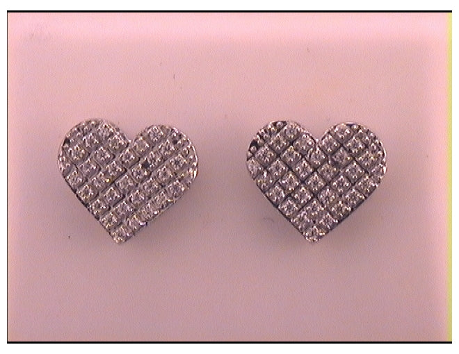 10kt White Gold 1/5ct Diamond Micro-pave Gift Heart  Earring