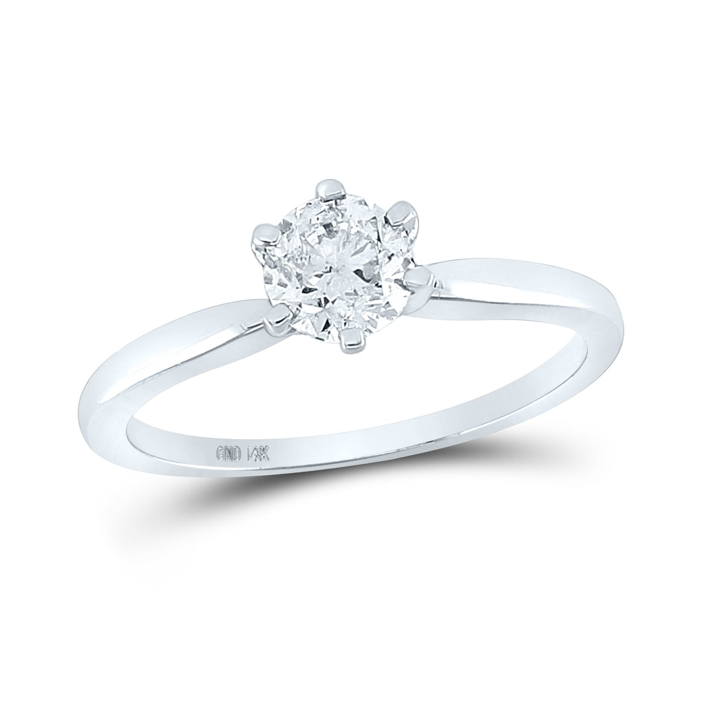 14kt Yellow Or White Gold Womens Round Diamond Solitaire Bridal Wedding Engagement Ring 3/4 Cttw