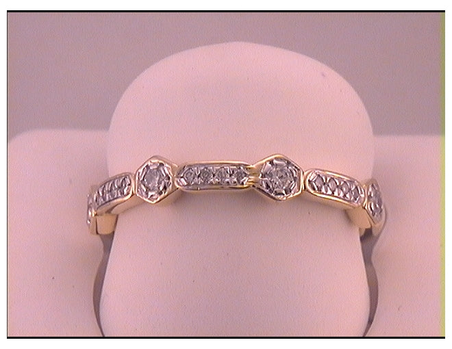 14kt Yellow Gold 1/5ctw Diamond Stackable Band