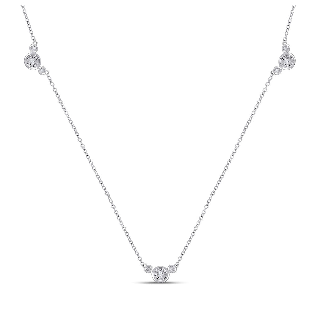 Sterling Silver 1/8ct Diamond Womens Necklace