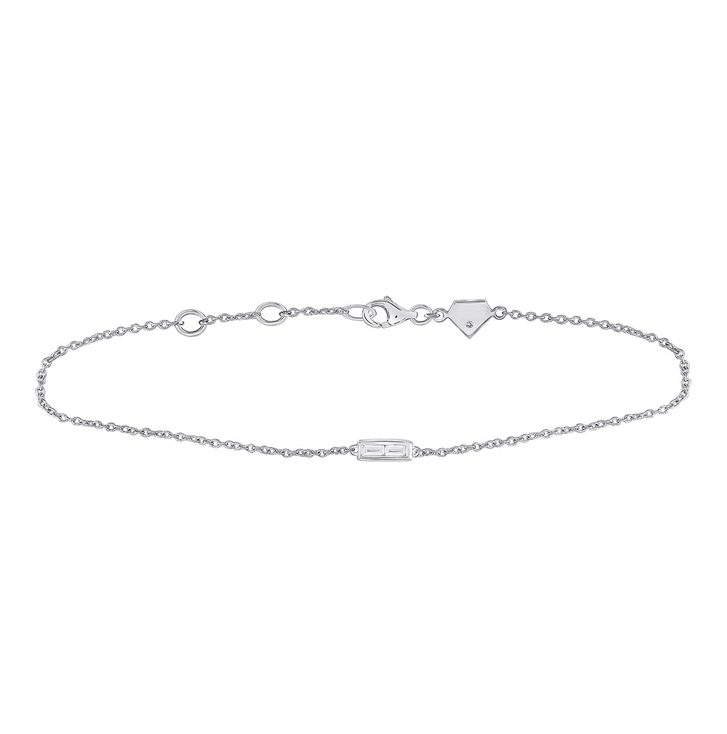 Sterling Silver 1/10 Ct Diamond Womens Bracelet