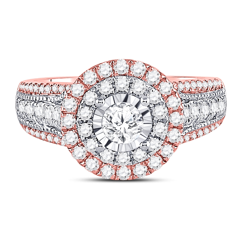 14K Rose Gold Round Diamond Solitaire Bridal Wedding Engagement Ring 1-1/4 Cttw, Womens Size: 5-10