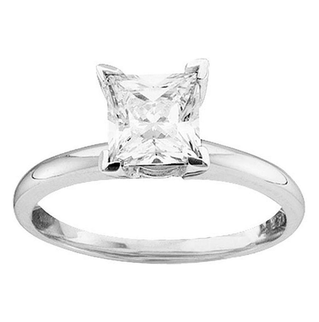 14K Yellow Or White Gold Womens Princess Diamond Solitaire Bridal Wedding Engagement Ring 1/2 Cttw