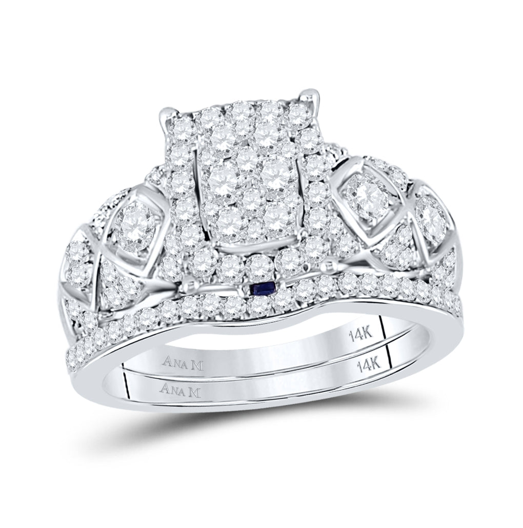 14K Yellow Or White Or Rose Gold Round Diamond Bridal Wedding Ring Band Set , Womens Size: 5-10