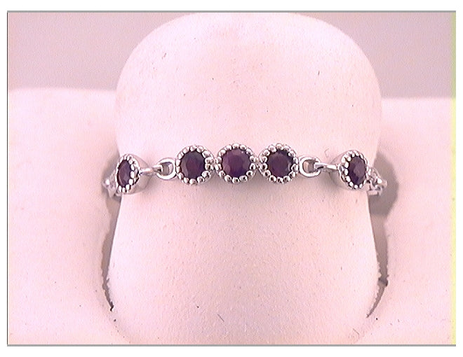 10kt White Gold 1/5 Ctw- Ruby Stackable Band