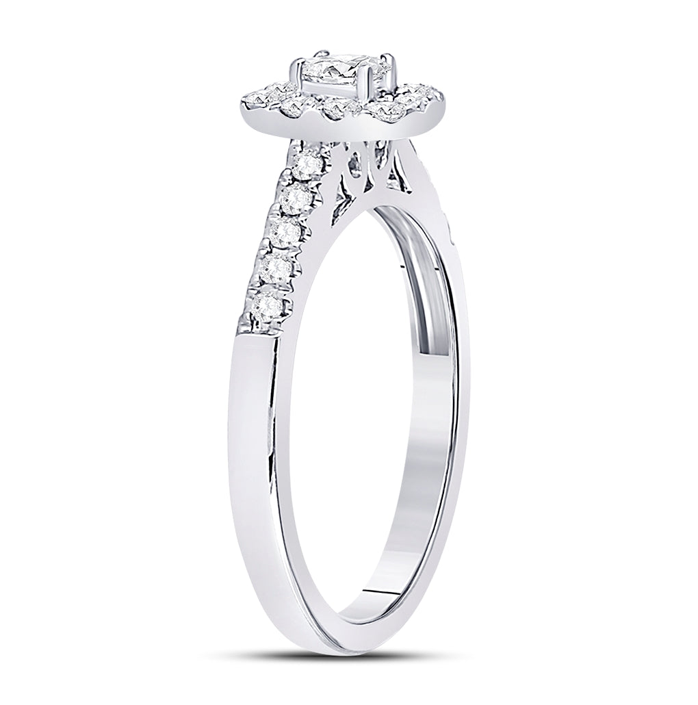 14kt White Gold Womens Oval Diamond Solitaire Bridal Wedding Engagement Ring 1/5 Cttw (certified)