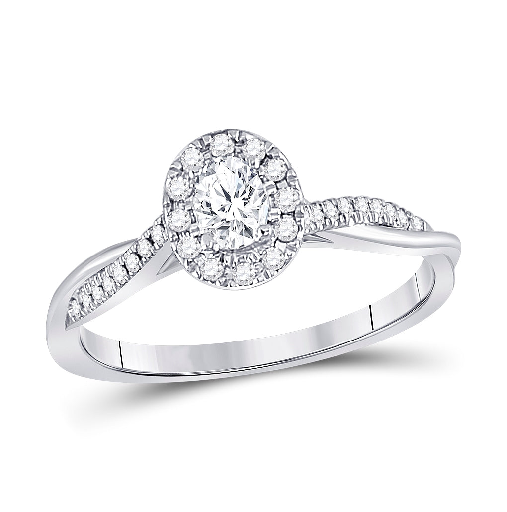 14K White Gold Oval Diamond Solitaire Bridal Wedding Engagement Ring 1/3 Cttw, Womens Size: 5-10