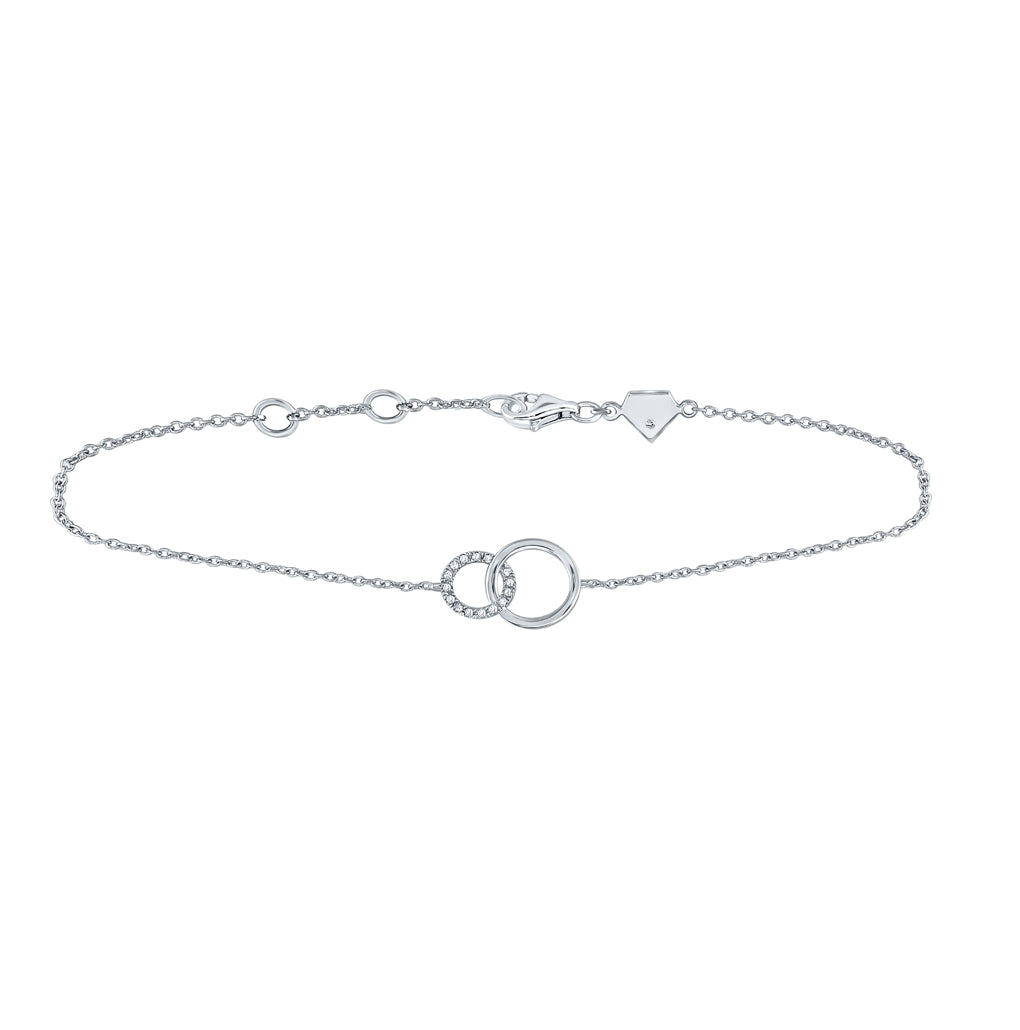 Sterling Silver 1/20ctw Diamond Bracelet-small Interlocking Circles