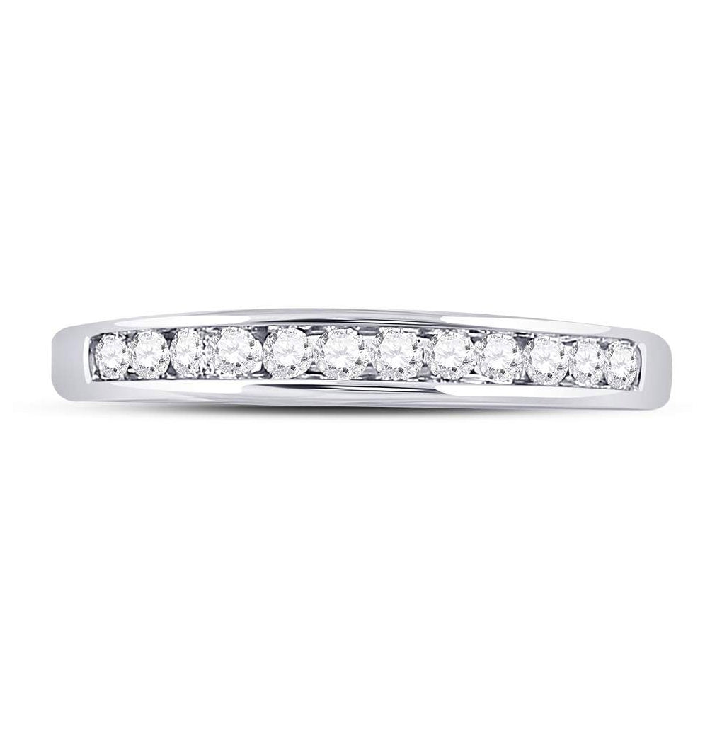 14K White Gold Womens Round Diamond Wedding Channel Set Band 1/4 Cttw, Womens Size: 5-10