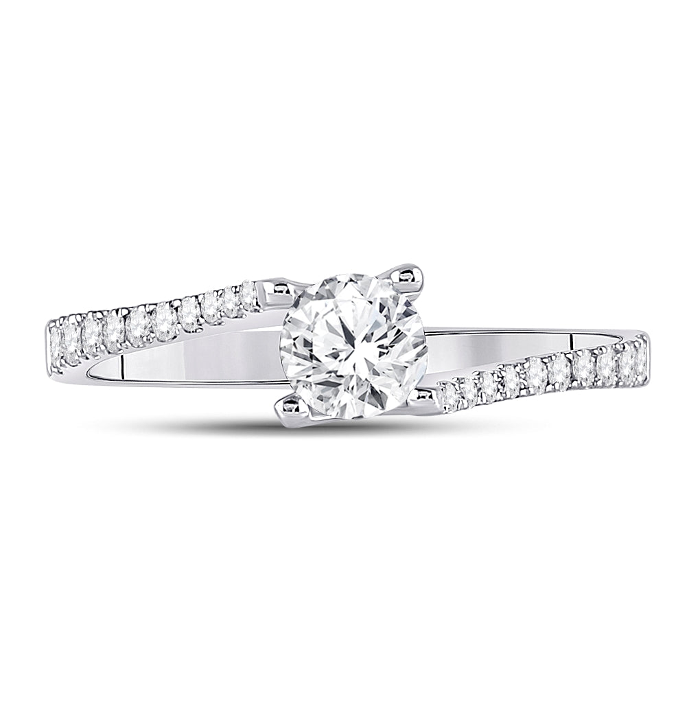 14kt White Gold Womens Round Diamond Solitaire Bridal Wedding Engagement Ring 3/4ctw (certified)