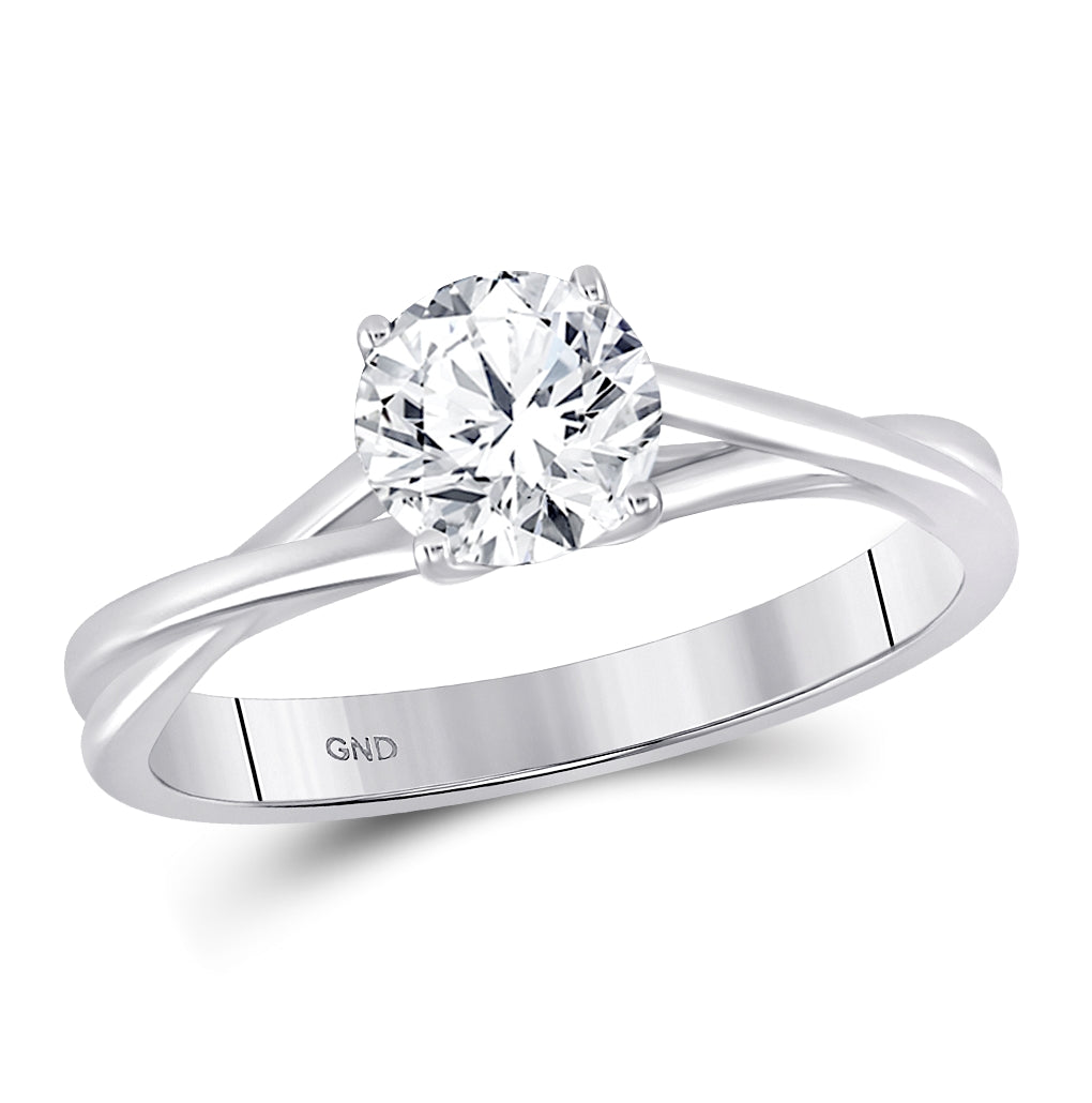14K White Or Yellow Gold Round Diamond Solitaire Bridal Wedding Engagement Ring , Womens Size: 5-10