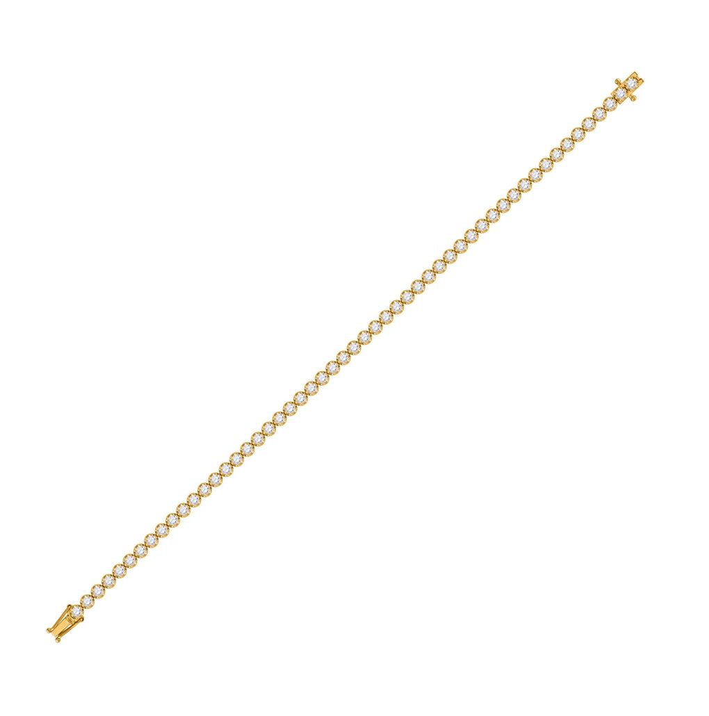 14K Rose Or Yellow Gold Womens Round Diamond Classic Tennis Bracelet