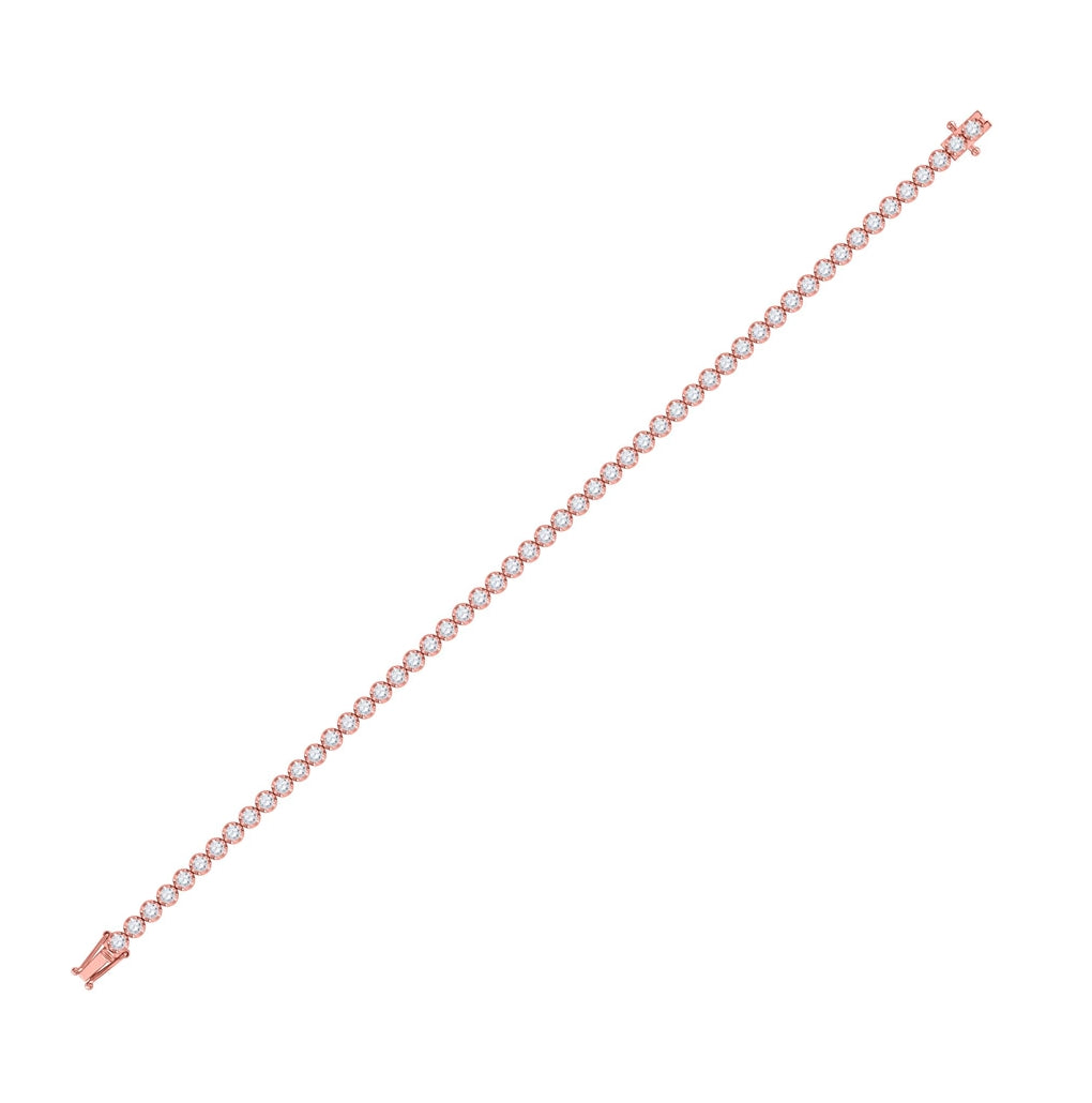 14K Rose Or Yellow Gold Womens Round Diamond Classic Tennis Bracelet