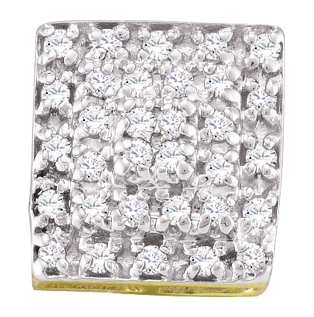 10kt Yellow Gold Womens Round Diamond Cluster Stud Earrings 1/3 Cttw