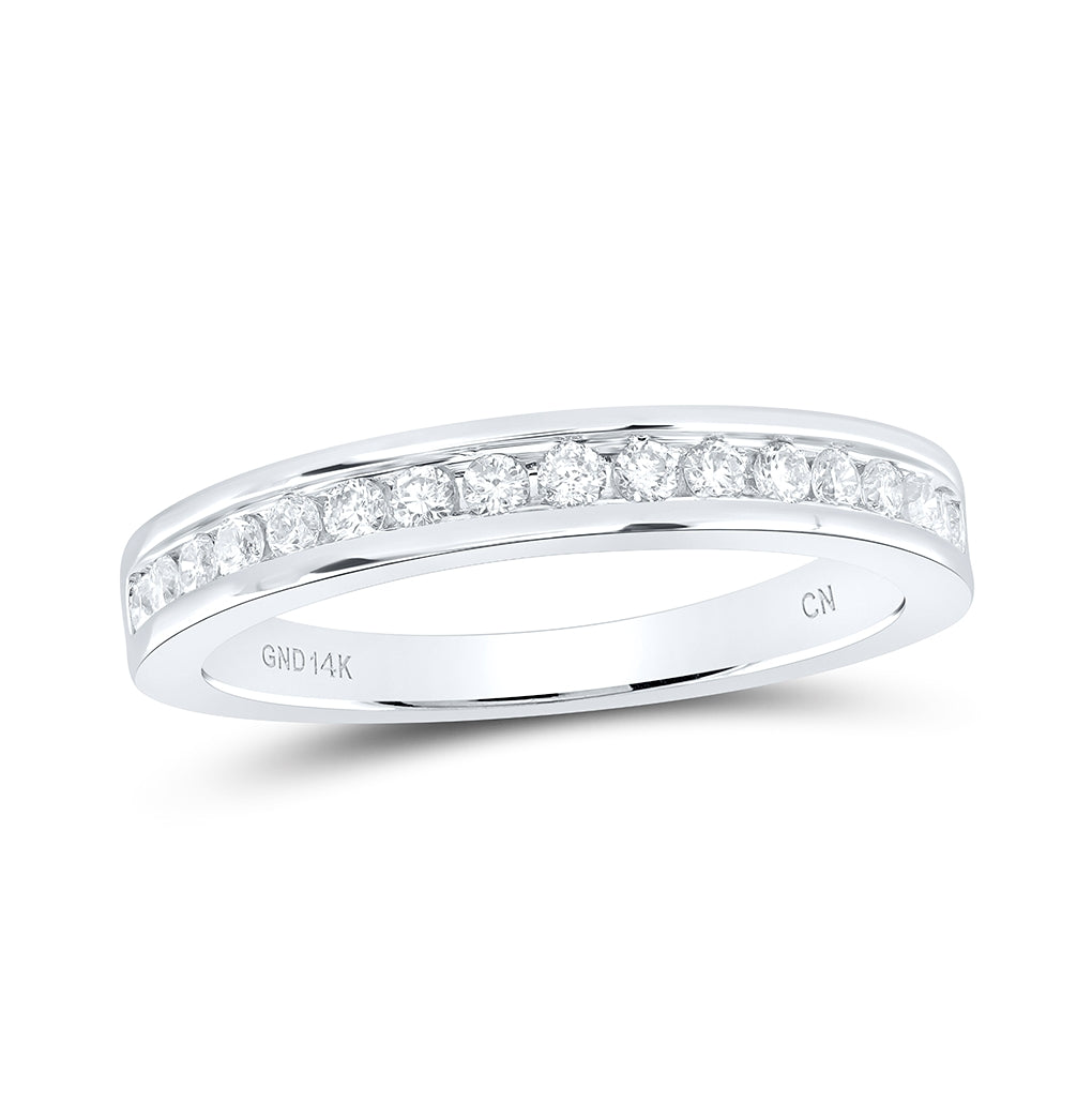 14kt White Gold 1/3ctw Diamond Cn Ladies Machine Set Band