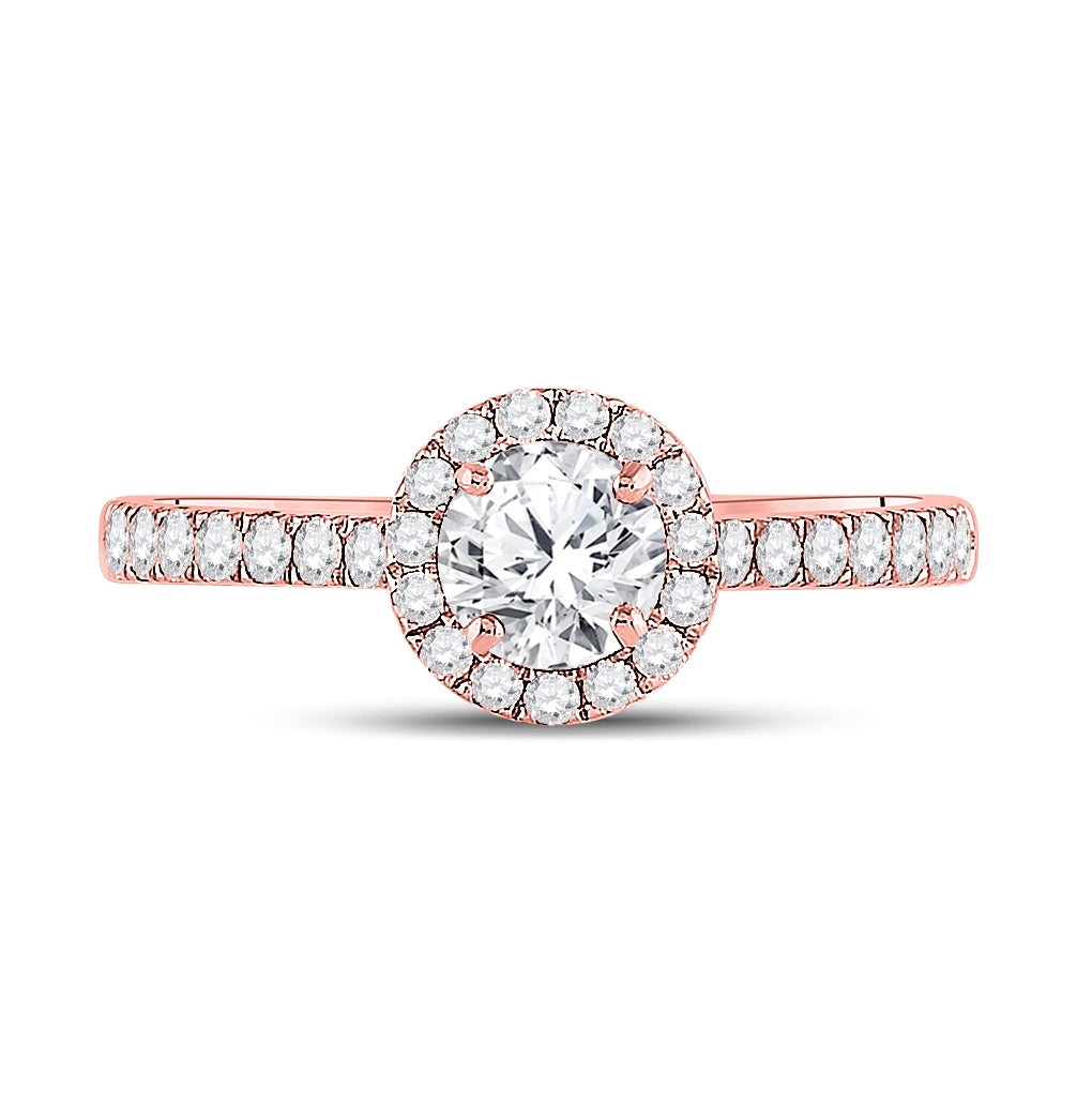 14kt Rose Gold Womens Round Diamond Solitaire Bridal Wedding Engagement Ring 7/8 Cttw (certified)