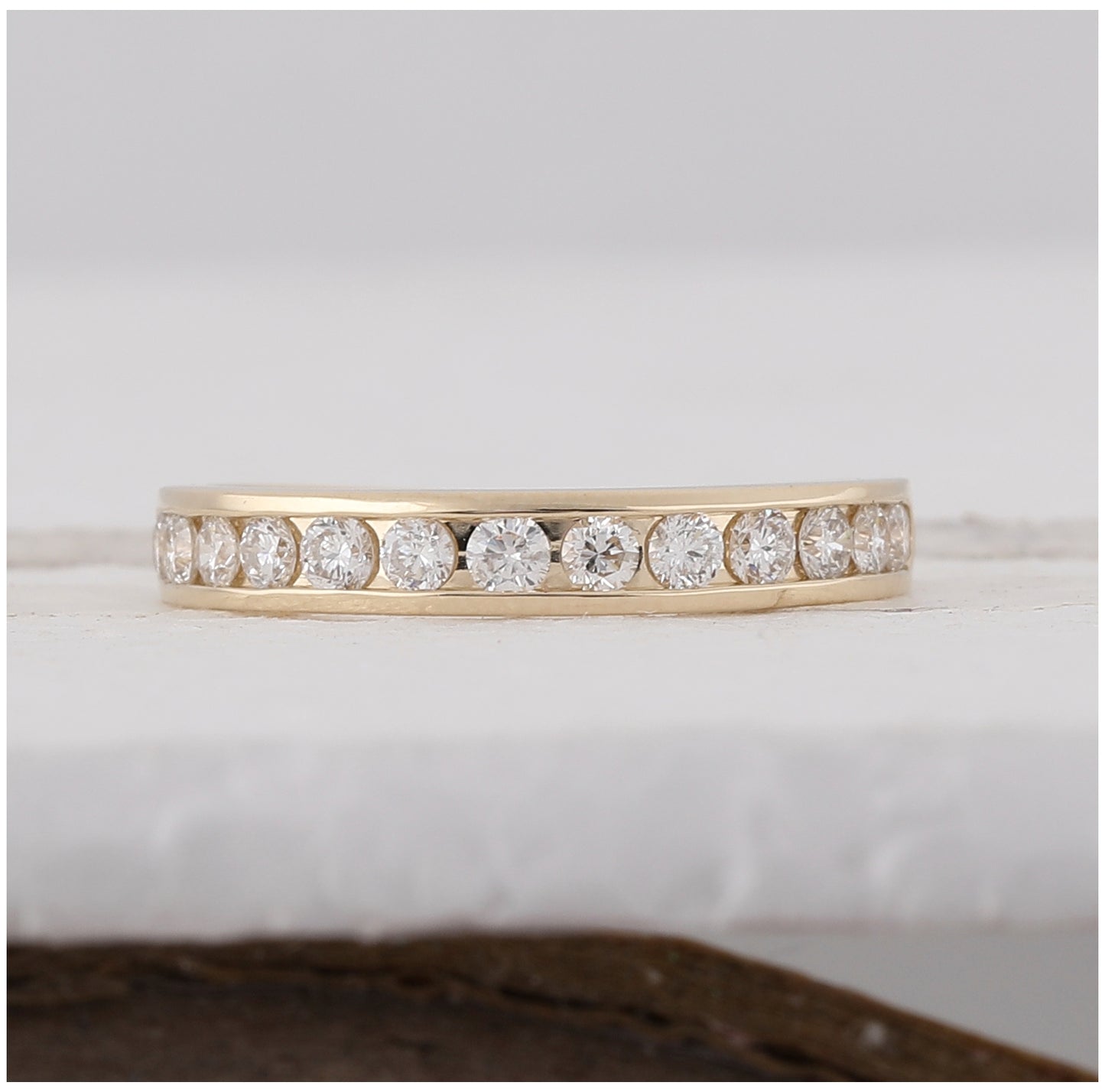14kt Yellow Gold Womens Round Diamond Wedding Single Row Band 1/2 Cttw
