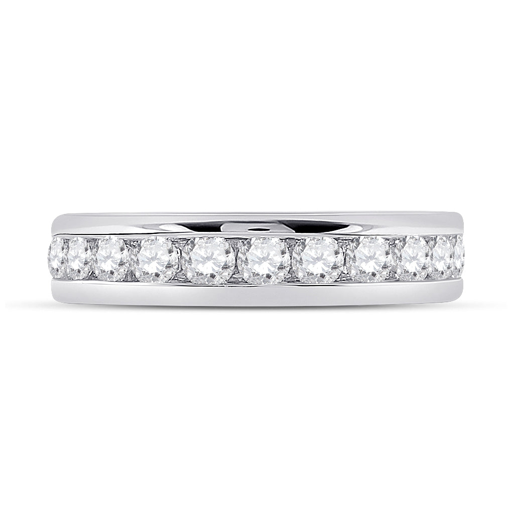 14K White Gold Womens Round Diamond Eternity Wedding Band 2 Cttw, Womens Size: 5-10