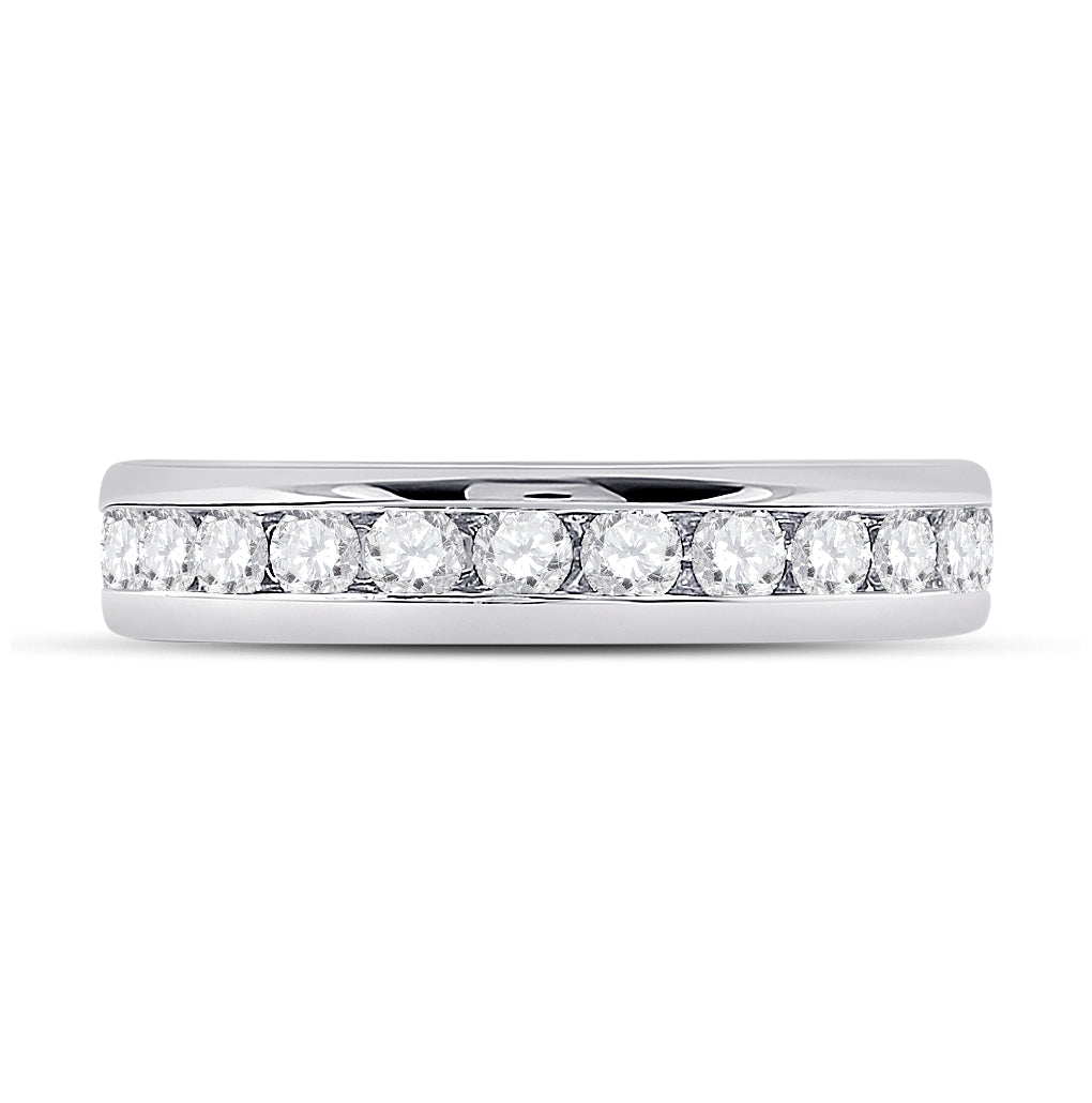 14K White Gold Womens Round Diamond Eternity Wedding Band 1-1/2ctw, Womens Size: 5-10