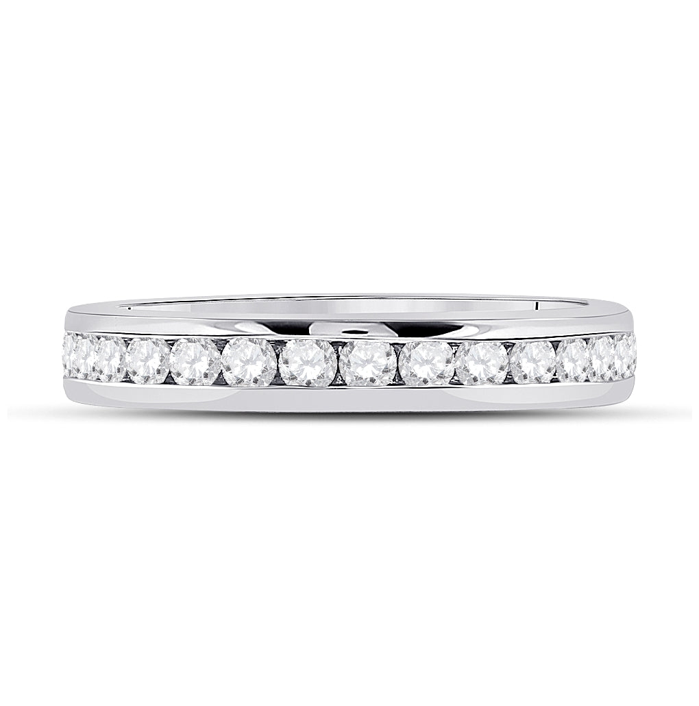 14K White Gold Womens Round Diamond Eternity Wedding Band 1ctw, Womens Size: 5-10
