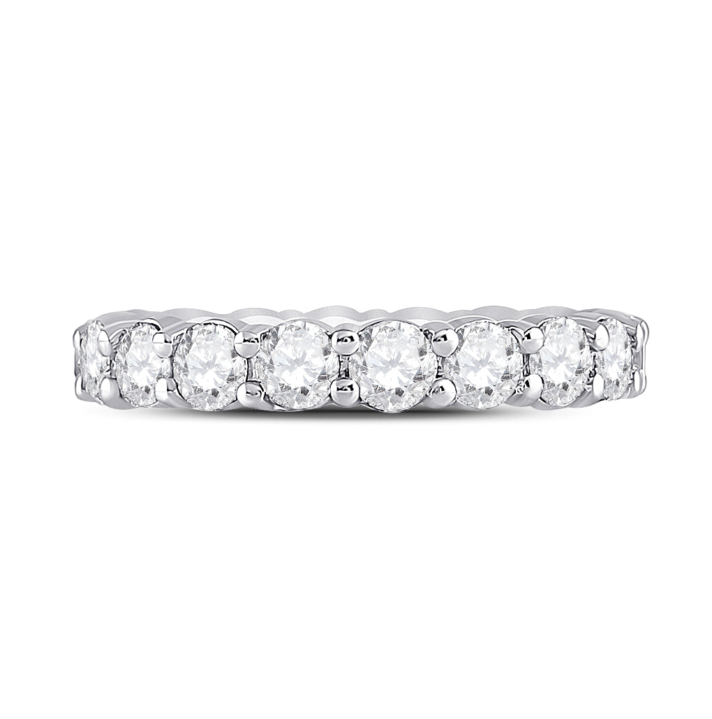 14K White Gold Womens Round Diamond Eternity Wedding Band 3 Cttw, Womens Size: 5-10
