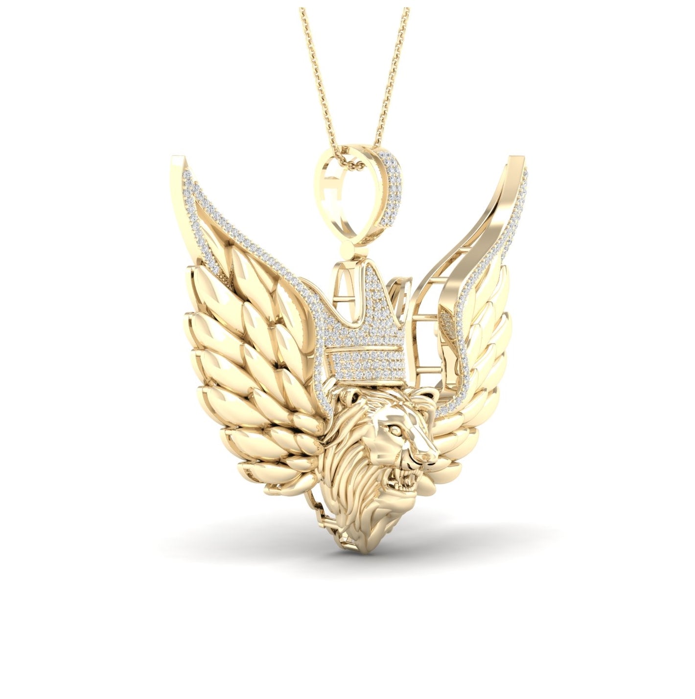 10kt Yellow Gold 1/2ctw Diamond P1p2 Lion Face Mens Charm