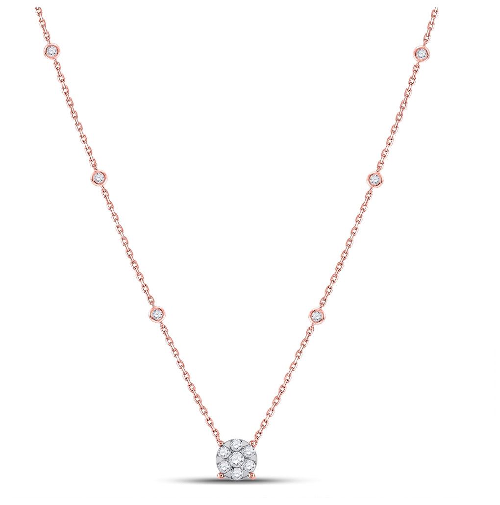 14kt Rose Gold 5/8ctw Diamond Cn Fashion Necklace