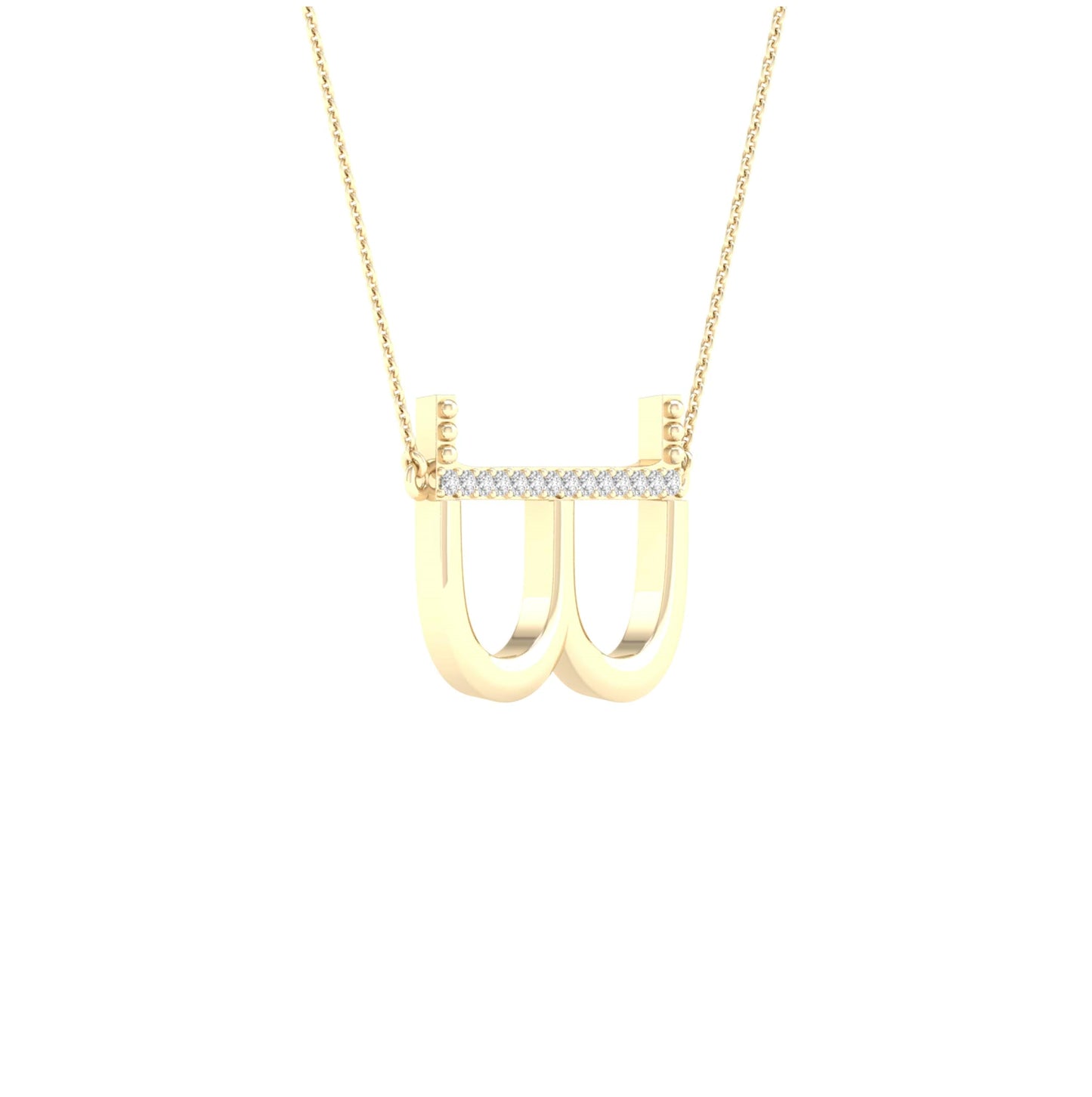 10kt Yellow Gold 1/20ctw Diamond P1p2 Ladies Initial "b" Necklace
