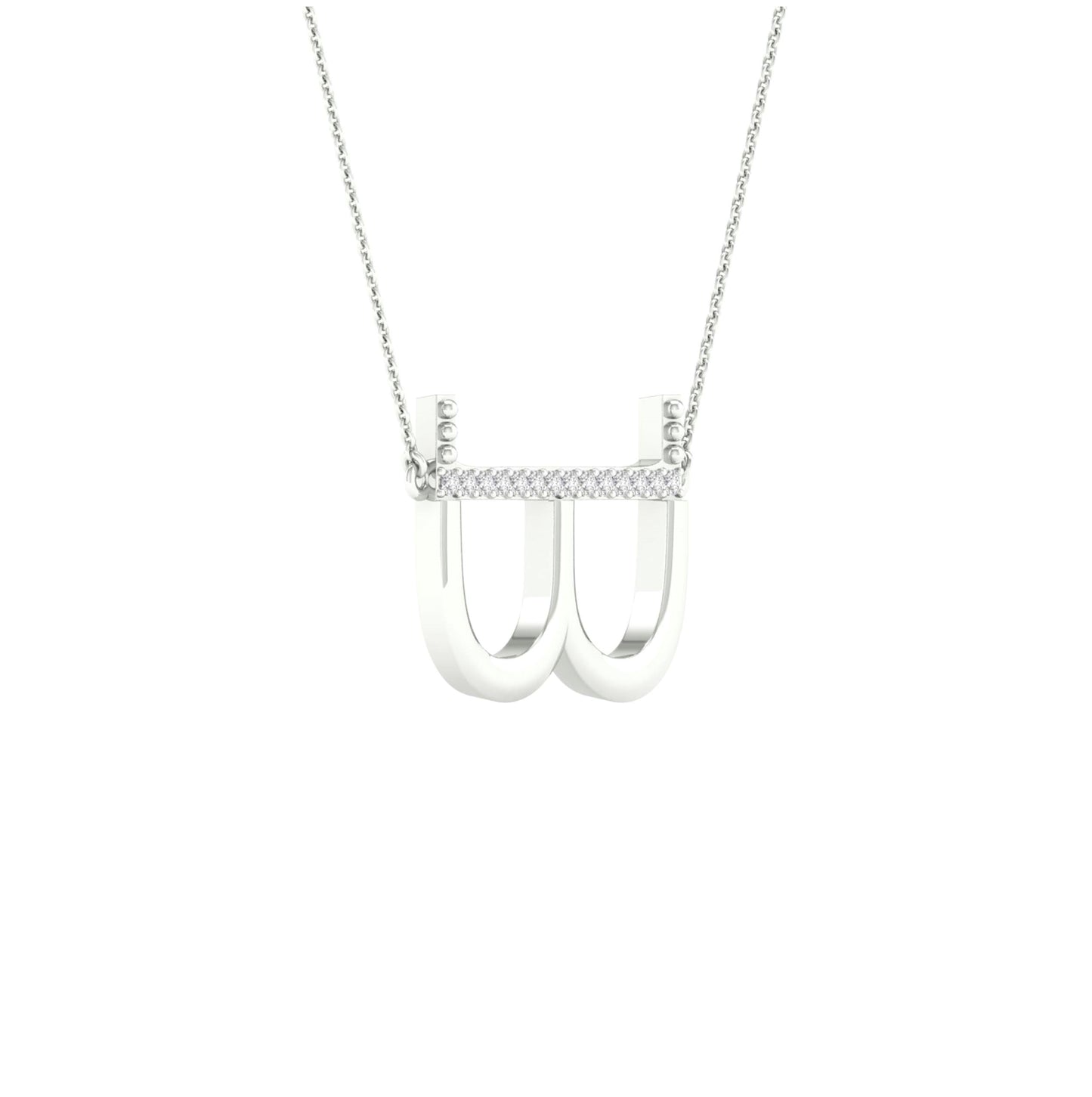 10kt White Gold 1/20ctw Diamond P1p2 Ladies Initial "b" Necklace