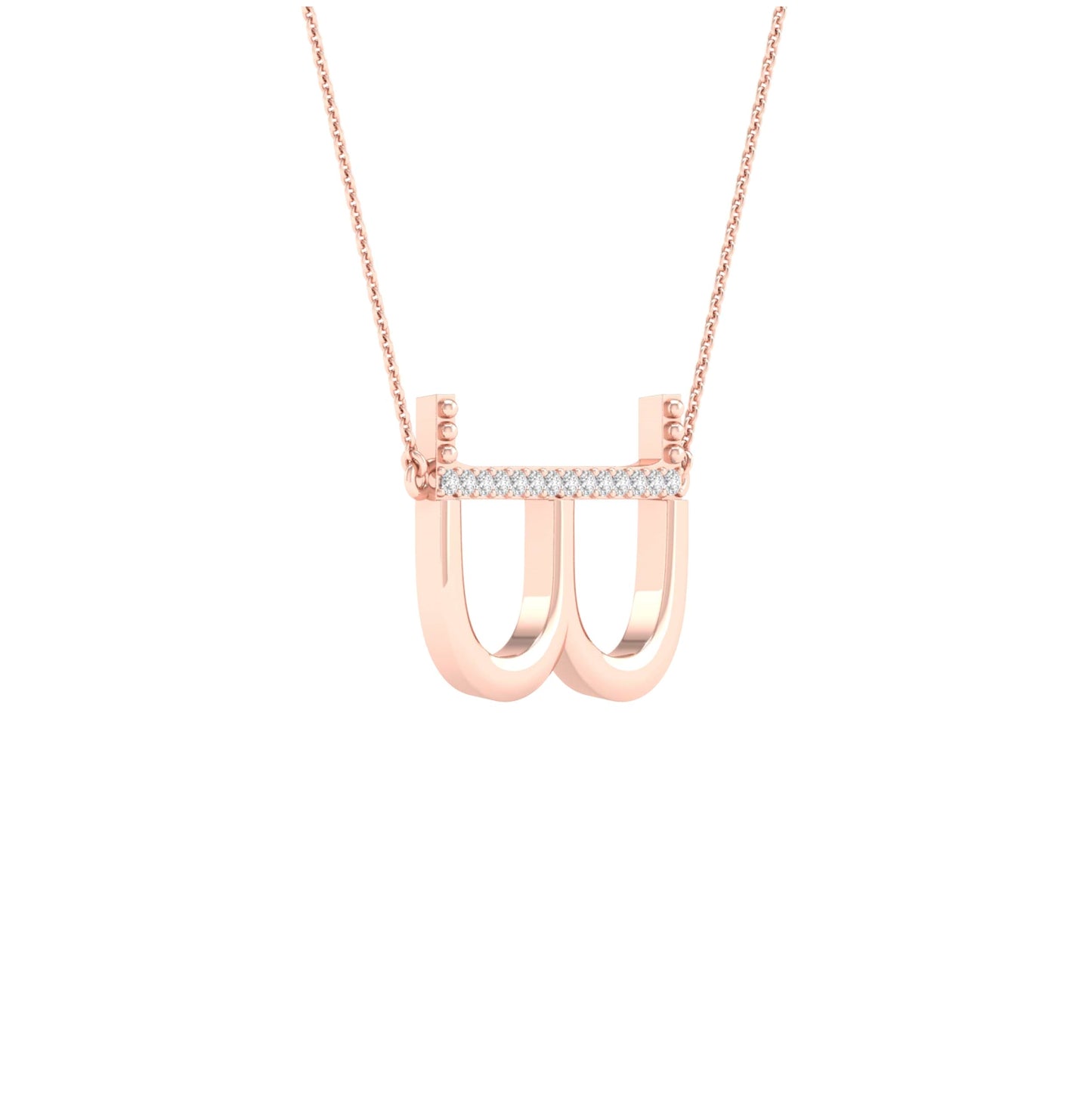 10kt Rose Gold 1/20ctw Diamond P1p2 Ladies Initial "b" Necklace