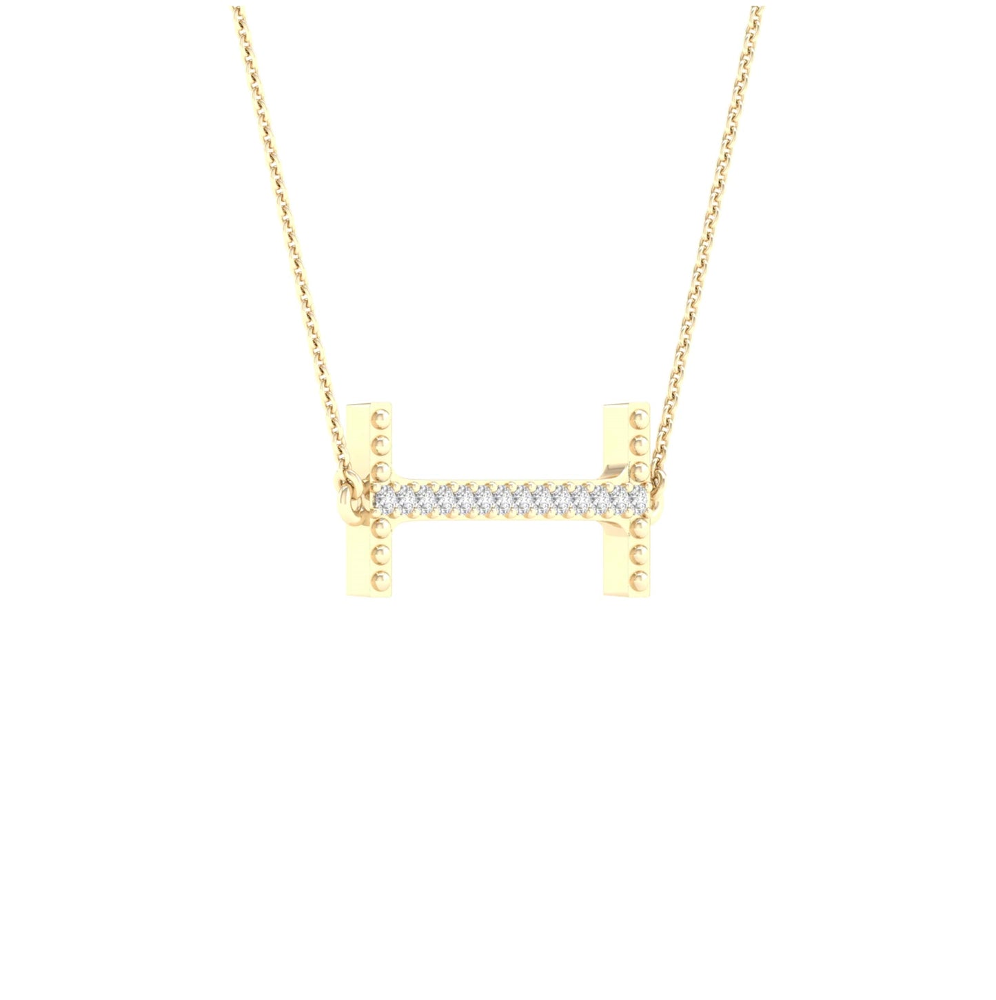10kt Yellow Gold 1/20ctw Diamond P1p2 Ladies Initial "i" Necklace