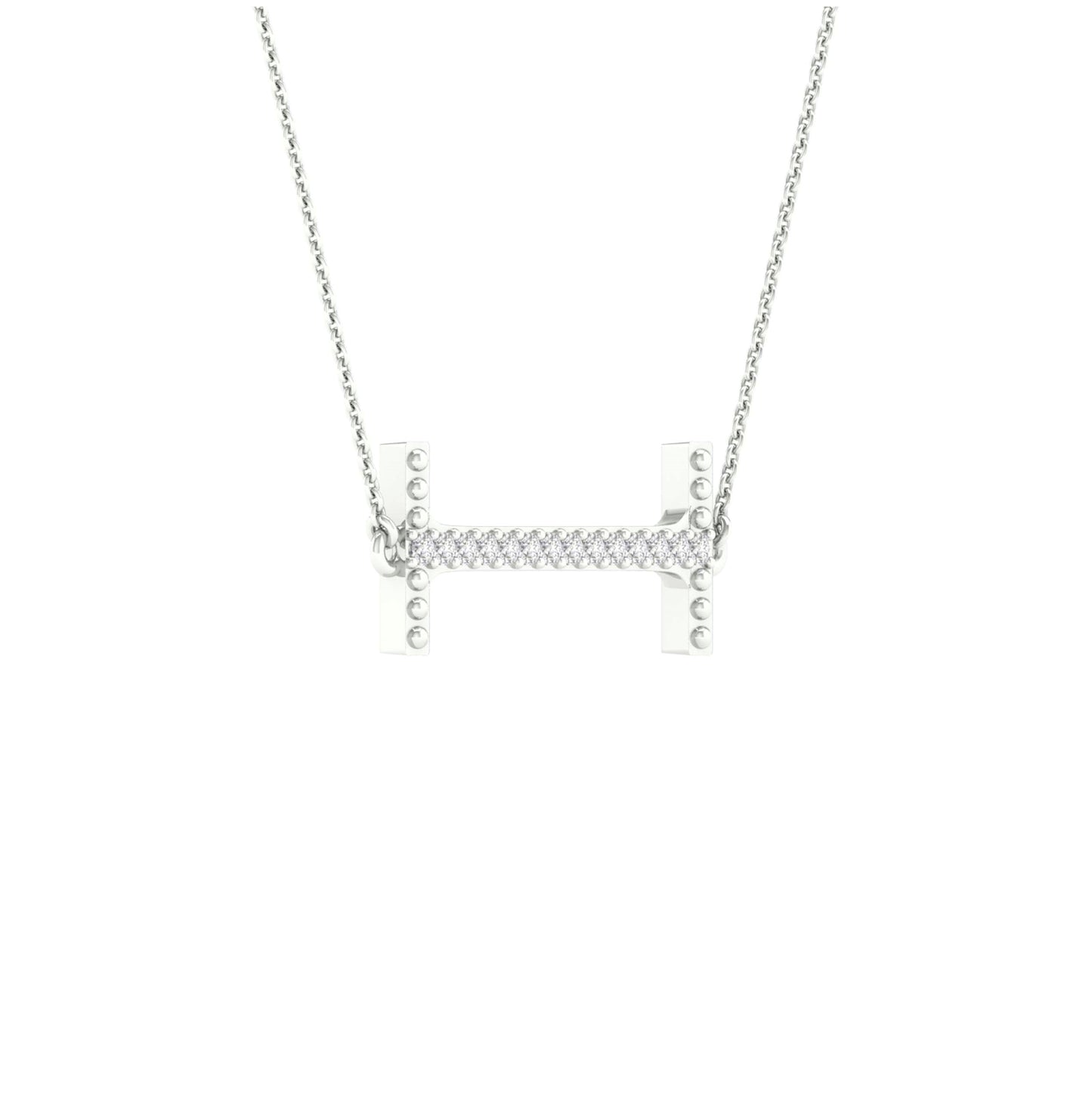 10kt White Gold 1/20ctw Diamond P1p2 Ladies Initial "i" Necklace