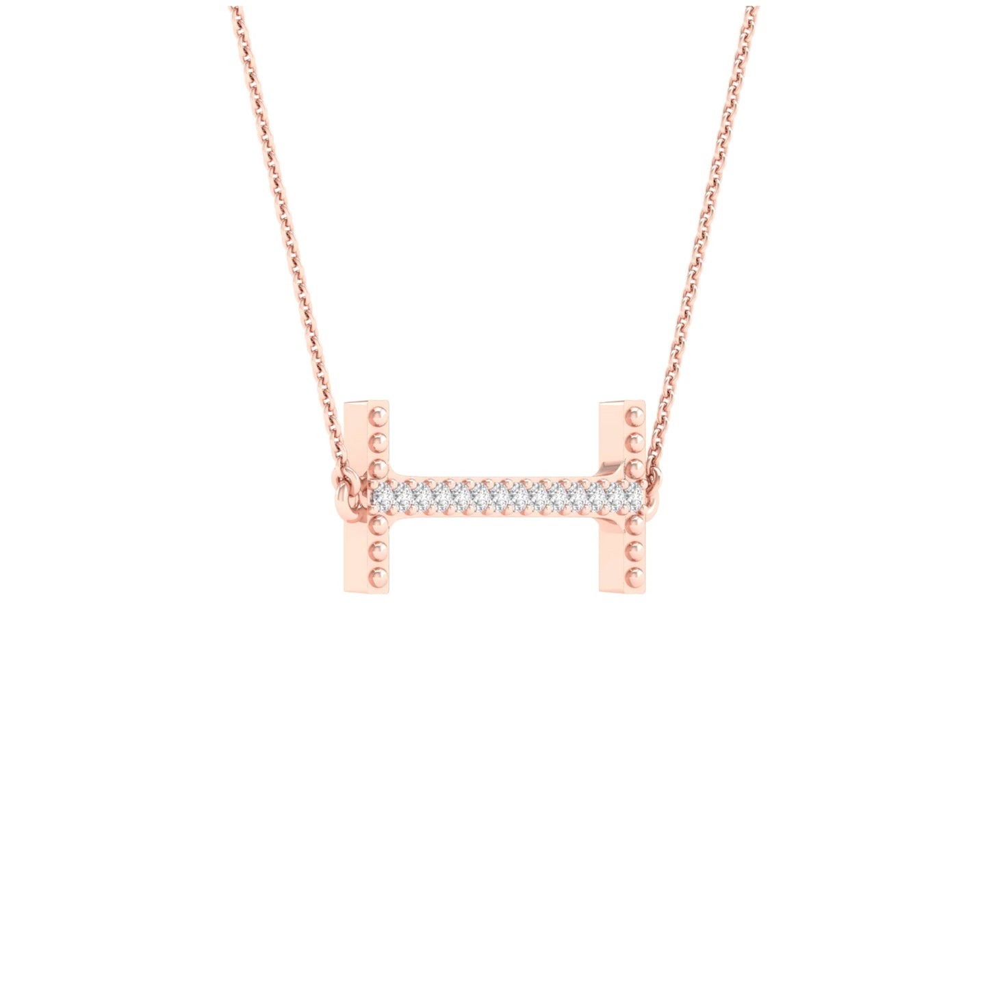 10kt Rose Gold 1/20ctw Diamond P1p2 Ladies Initial "i" Necklace