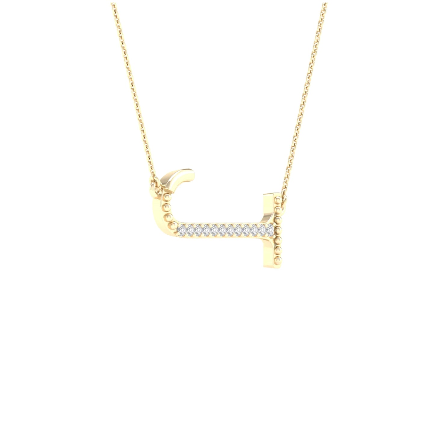 10kt Yellow Gold 1/20ctw Diamond P1p2 Ladies Initial "j" Necklace