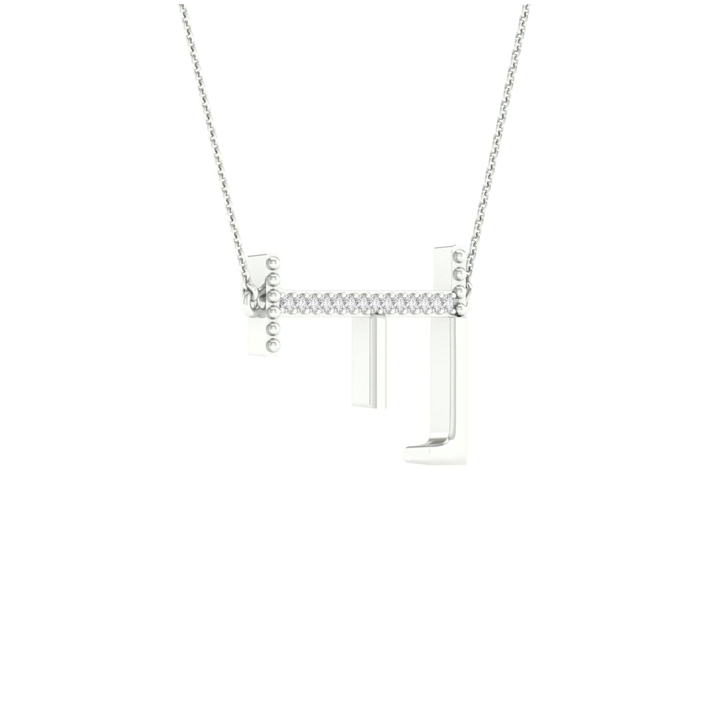 10kt White Gold 1/20ctw Diamond P1p2 Ladies Initial ""f" Necklace