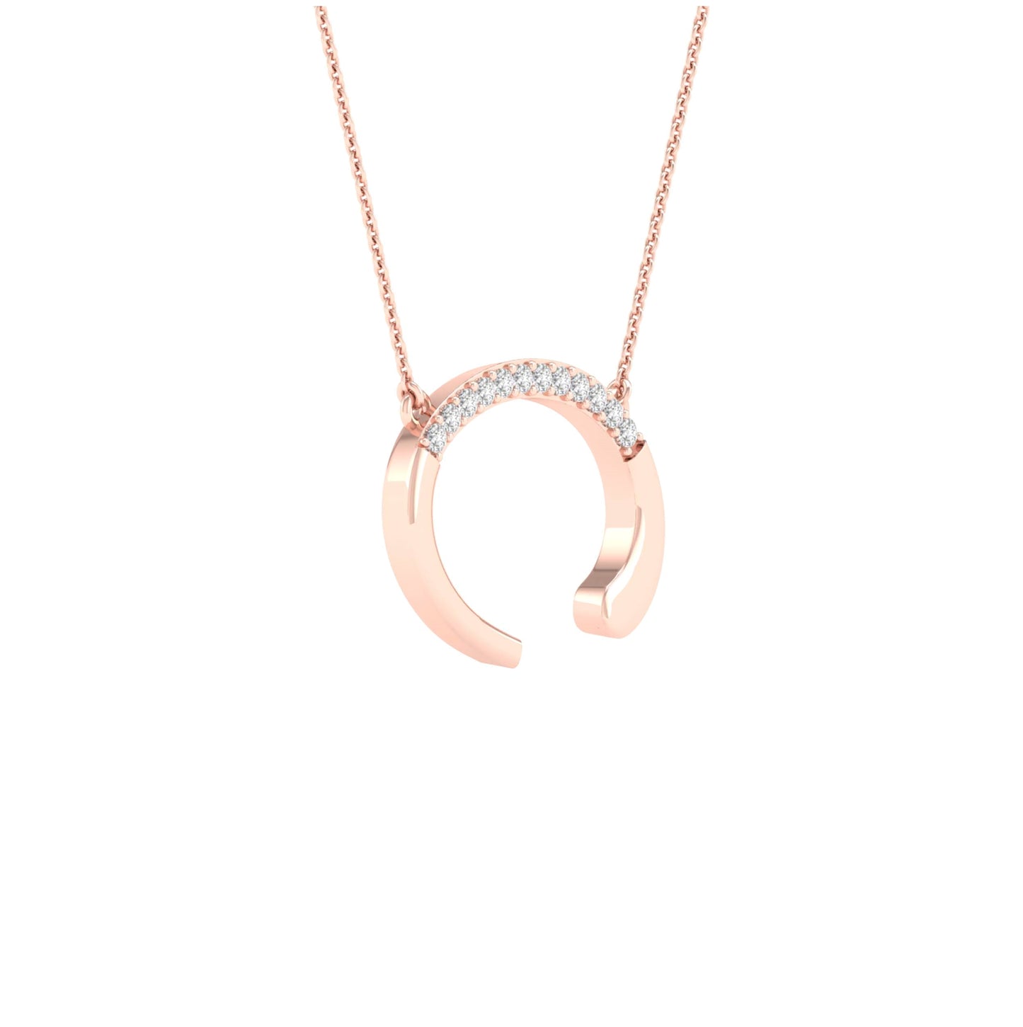 10kt Rose Gold 1/20ctw Diamond P1p2 Ladies Initial "c" Necklace
