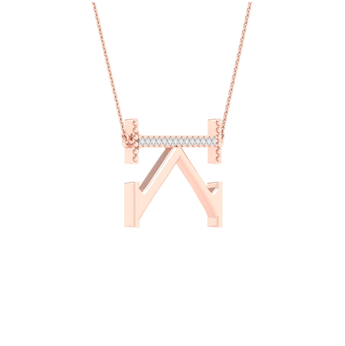 10kt Rose Gold 1/20ctw Diamond P1p2 Ladies Initial "k" Necklace