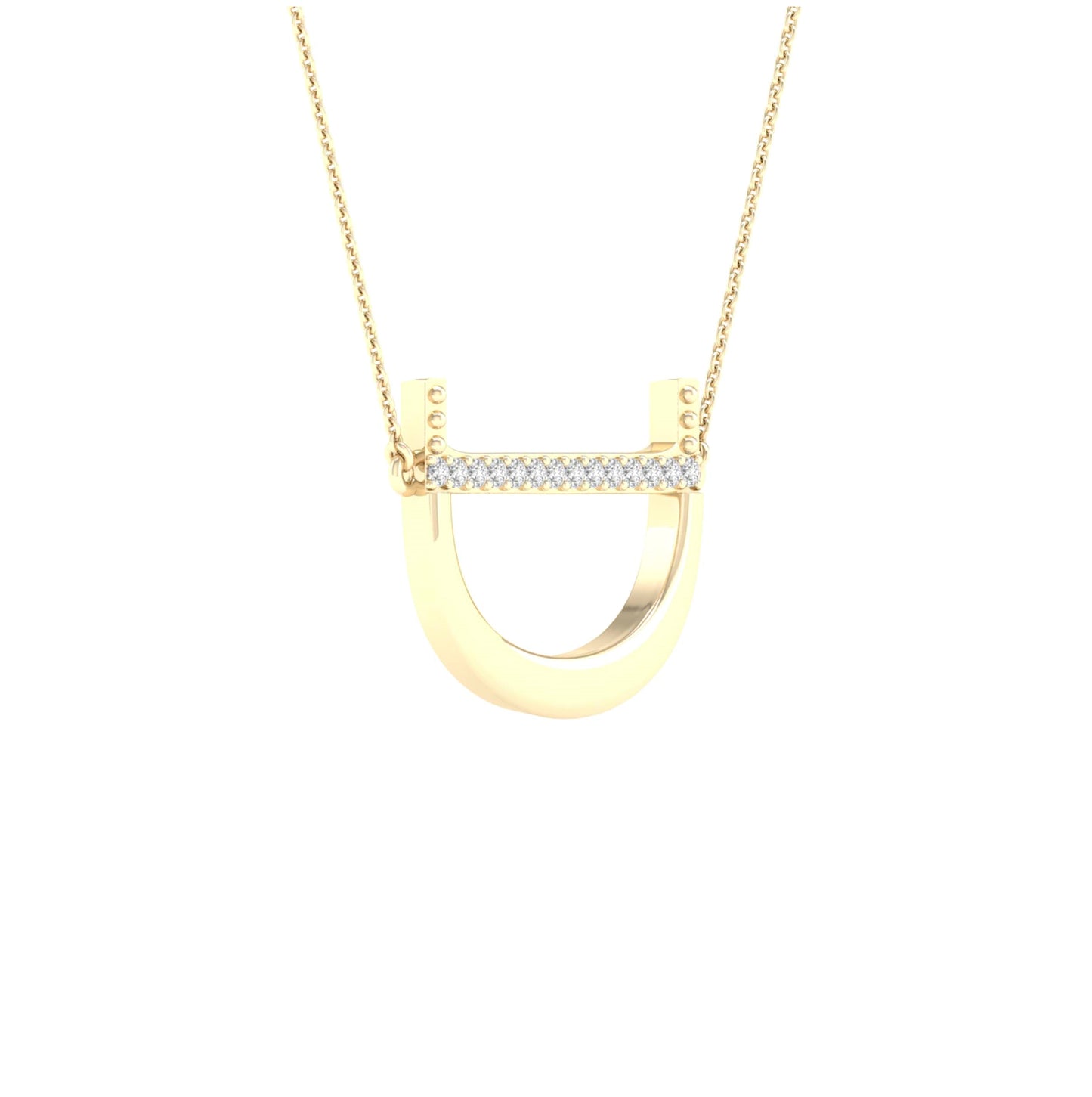 10kt Yellow Gold 1/20ctw Diamond P1p2 Ladies Initial "d" Necklace