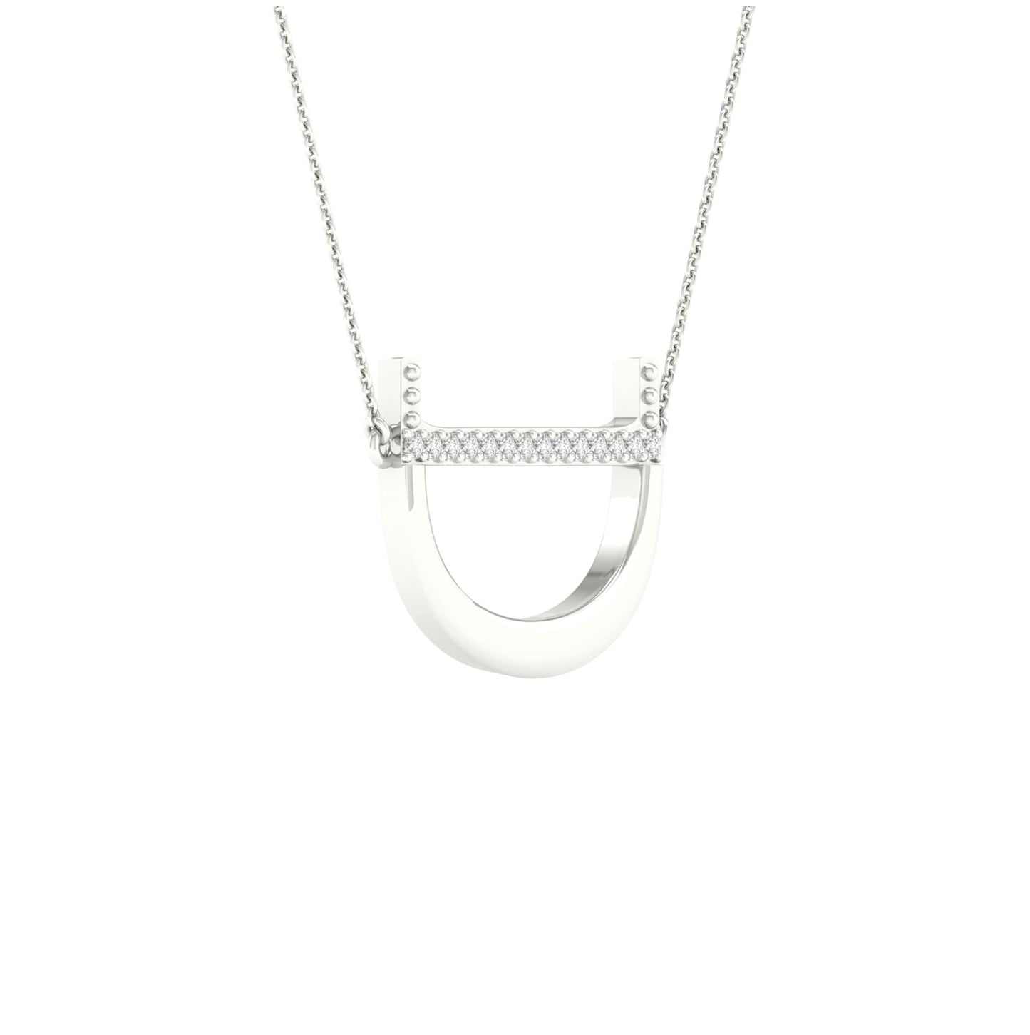 10kt White Gold 1/20ctw Diamond P1p2 Ladies Initial "d" Necklace