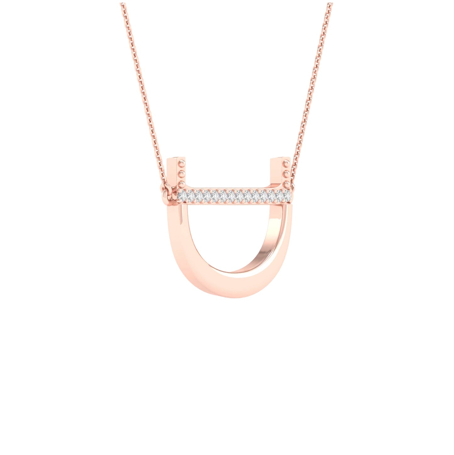 10kt Rose Gold 1/20ctw Diamond P1p2 Ladies Initial "d" Necklace