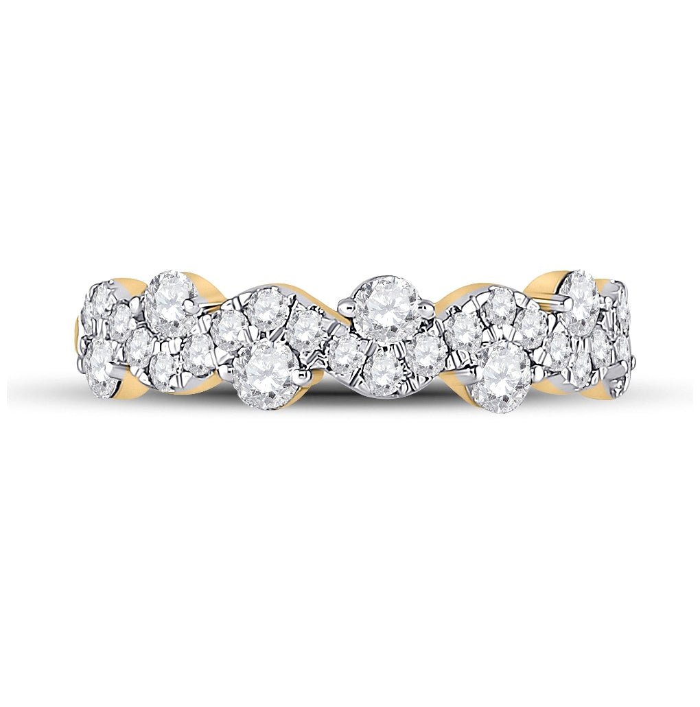 14kt Yellow Gold 1 Ct Diamond Cn Fashion High Ladies Wedding Band